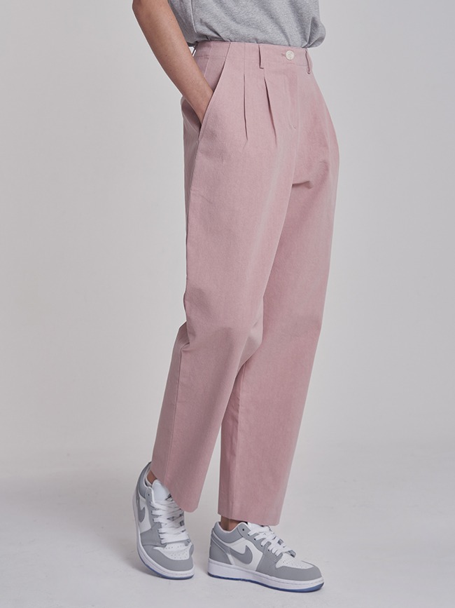 Cotton straight pants - pink