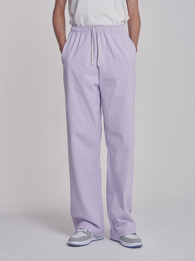 Cotton straight sweat pants - light purple